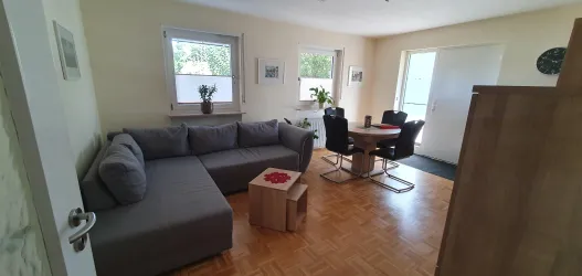 Wohnzimmer mit Blick von Hausflur