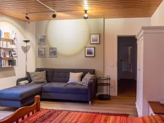 Wohn-Schlafzimmer mit Blick in den Flur