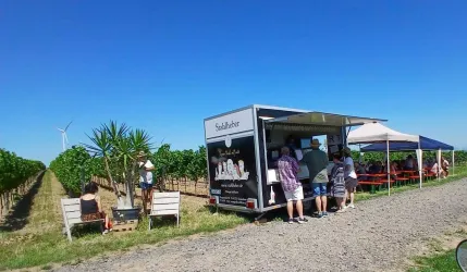 Ausschankstation im Weinberg