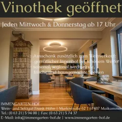 Vinothek geöffnet (© Wein- und Sektgut Immengarten Hof)