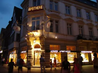 Adler Apotheke bei Nacht (© Stadtmarketing Neustadt)