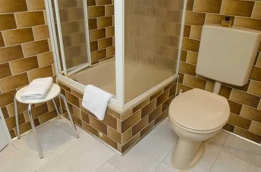 Bad mit Dusche / WC - Fewo im DG