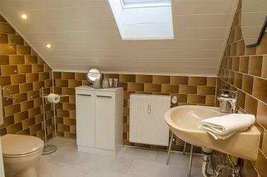 Bad mit Dusche / WC - Fewo im DG