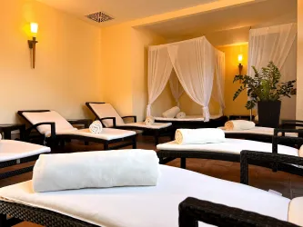 Ruheraum Wellnessbereich (© Hotel Am Hirschhorn)