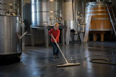 Reinigung (© Weingut Nauerth-Gnägy)