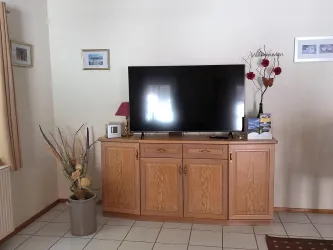 Helles und freundliches Wohnambiente, 55" Smart-TV