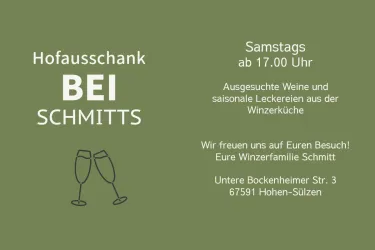 Flyer zum Hofausschank bei Schmitts (© Weingut Schmitt, Hohen-Sülzen)