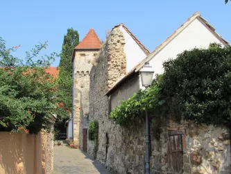 Hahnenturm mit Stadtmauerrundgang (© Urlaubsregion Freinsheim)