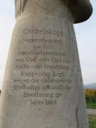 Oschelskopfskulptur mit Inschrift (© Urlaubsregion Freinsheim)