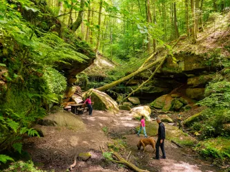 Wanderung mit Kids in der Hexenklamm bei Pirmasens