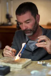 Herr Diemer bei der Arbeit
