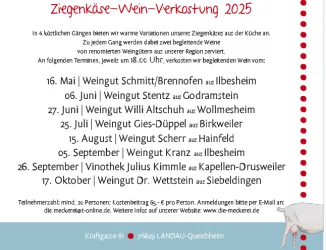 Ziegenkäse und Wein 2025