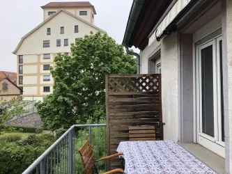 Südbalkon mit Blick auf Hafermagazin
