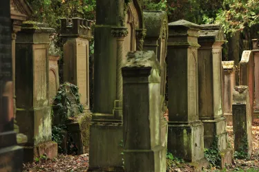 Blick auf den jüdischen Friedhof im Orsteil Dalshe (© VG Monsheim/Fotograf Carsten Costard)