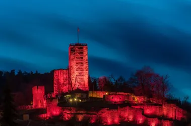 Burg in Rosa (© TI Wachenheim)