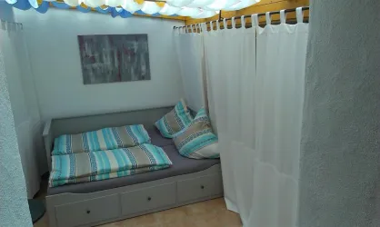 Schlafzimmer im Wintergarten