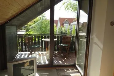 Blick zum Balkon
