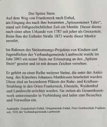 Tafelinschrift - Spitzer Stein - Esthal