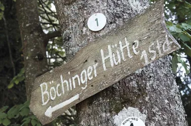 Wegweiser Böchinger Hütte (© Pfälzerwald Verein Böchingen e.V.)