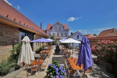 Weingut am Nil - Terrasse der Vinothek (© Weingut am Nil)