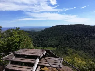 Absprung mit Blick in die Rheinebene