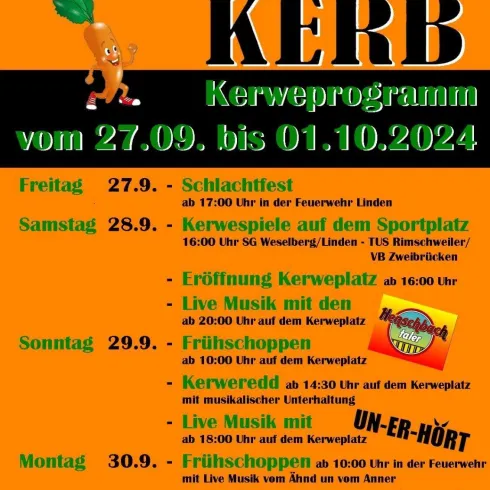 Kerweprogramm 2024 (© Gemeinde Linden) Kerweprogramm 2024 (© Gemeinde Linden)