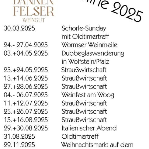 Weingut Dannenfelser Veranstaltungen 2025 (© Weingut Dannenfelser Mörstadt)