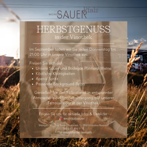 Herbstgenuss in der Vinothek Sauer 3 Herbstgenuss in der Vinothek Sauer 3