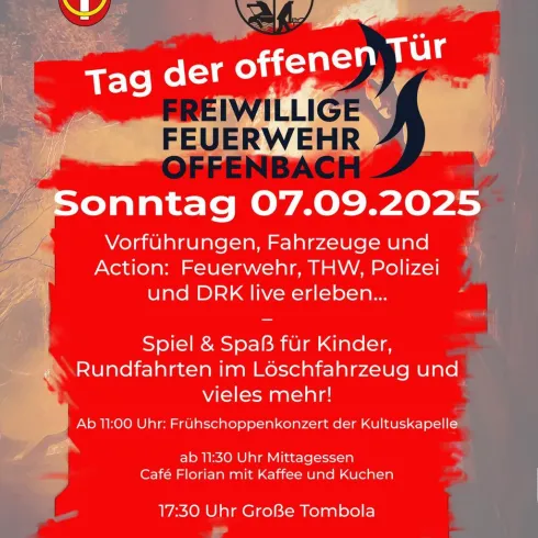 Plakat Tag der offenen Tür Freiwillige Feuerwehr
