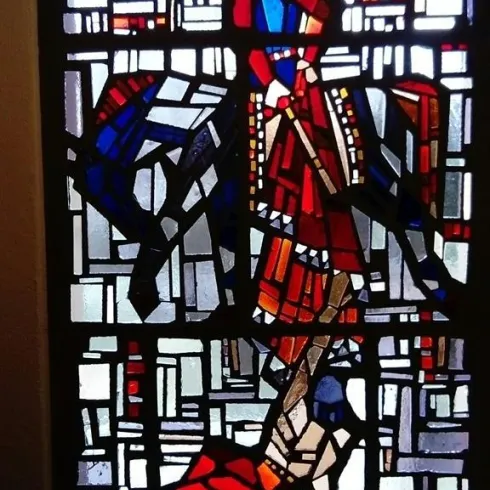 Glasmosaik St. Martinus in Offstein (© VG Monsheim)